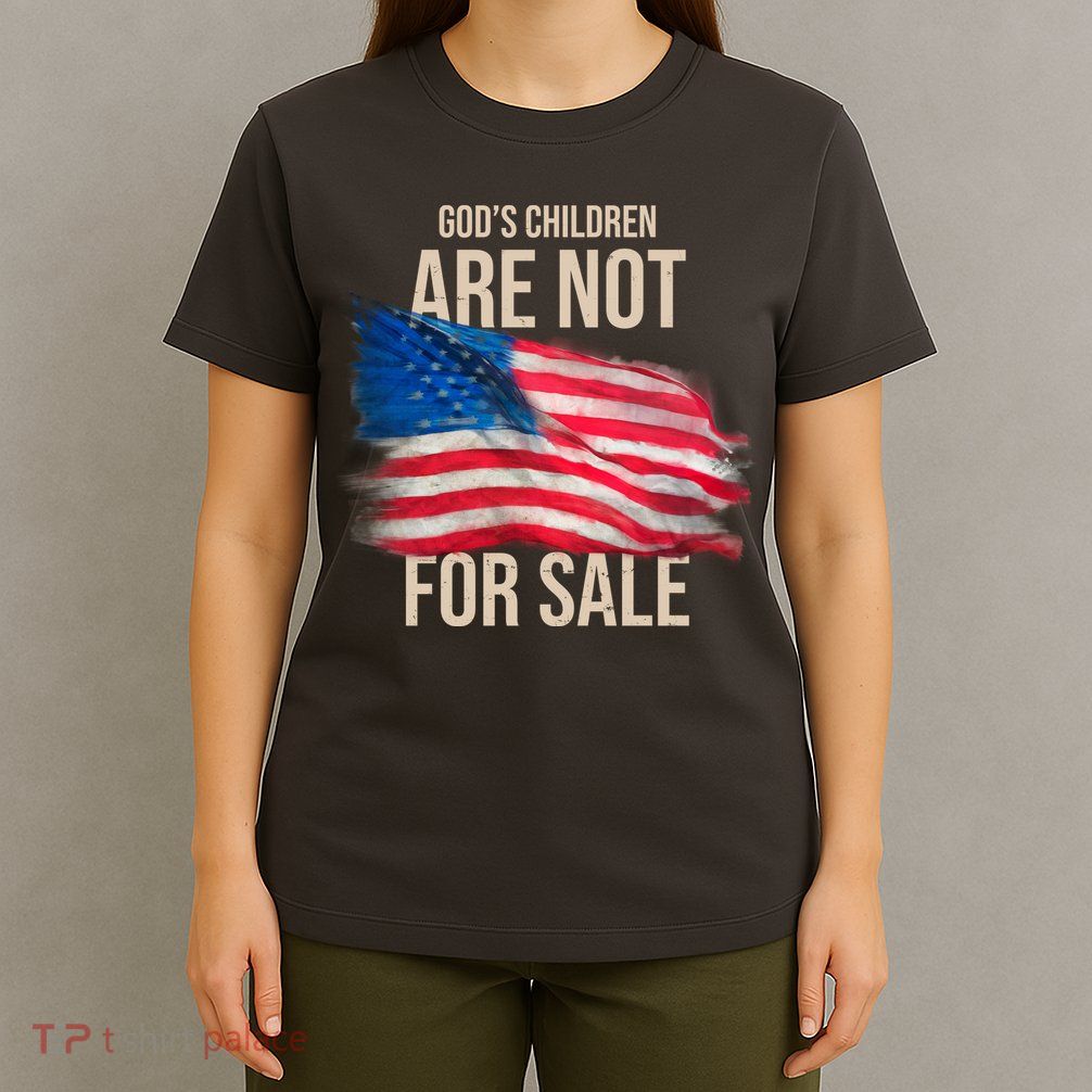 Gods Children Are Not For Sale Usa Flag T-Shirt