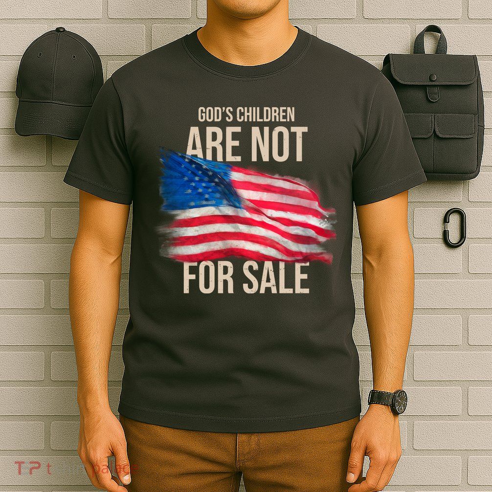 Gods Children Are Not For Sale Usa Flag T-Shirt