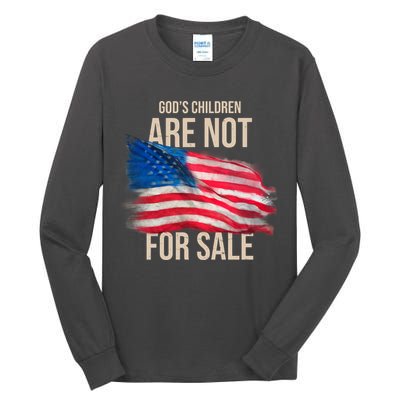 Gods Children Are Not For Sale Usa Flag Tall Long Sleeve T-Shirt