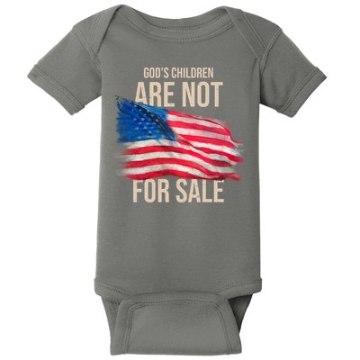 Gods Children Are Not For Sale Usa Flag Baby Bodysuit