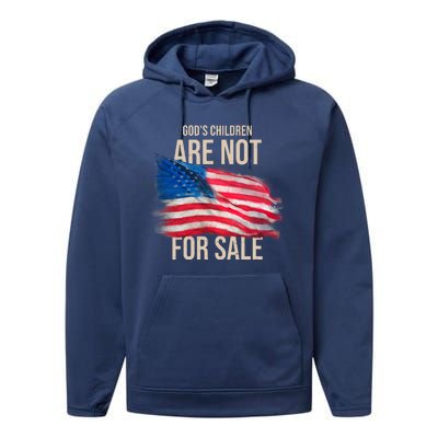 Gods Children Are Not For Sale Usa Flag Performance Fleece Hoodie