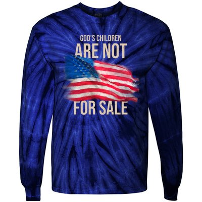 Gods Children Are Not For Sale Usa Flag Tie-Dye Long Sleeve Shirt