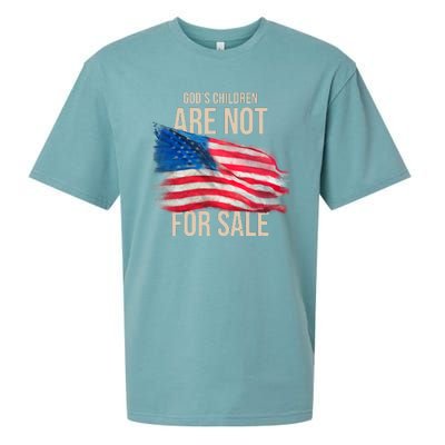 Gods Children Are Not For Sale Usa Flag Sueded Cloud Jersey T-Shirt