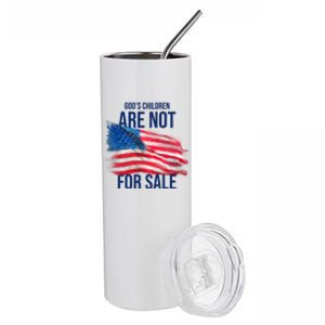 Gods Children Are Not For Sale Usa Flag Stainless Steel Tumbler