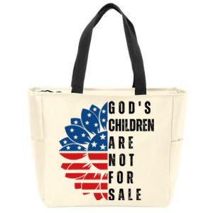 Gods Children Are Not For Sale Funny Political Gift For Men Women Zip Tote Bag