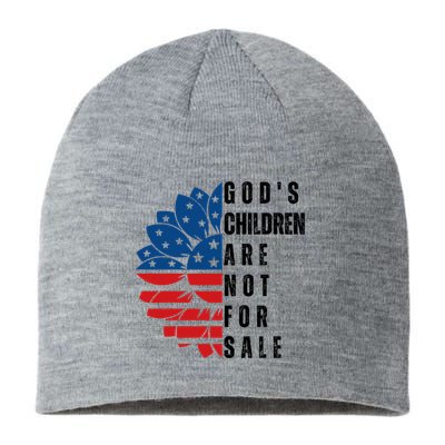 Gods Children Are Not For Sale Funny Political Gift For Men Women Sustainable Beanie