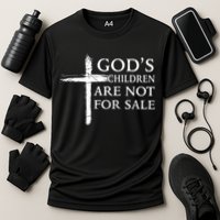 Gods Children Are Not For Sale Cross Christian Cooling Performance Crew T-Shirt