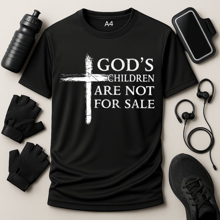 Gods Children Are Not For Sale Cross Christian Cooling Performance Crew T-Shirt