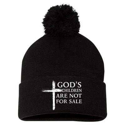 Gods Children Are Not For Sale Cross Christian Pom Pom 12in Knit Beanie
