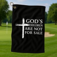Gods Children Are Not For Sale Cross Christian Golf Towel