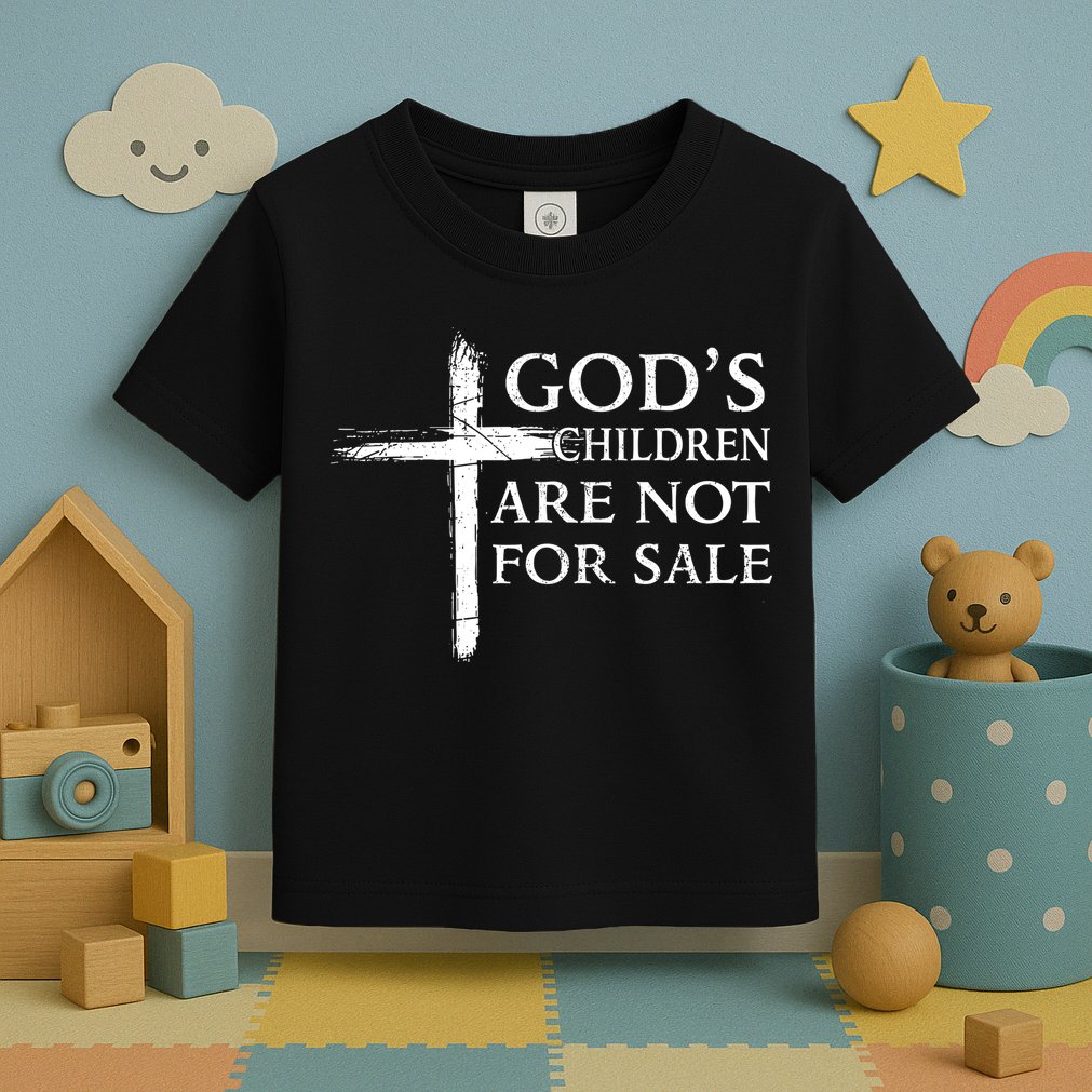 Gods Children Are Not For Sale Cross Christian Toddler T-Shirt