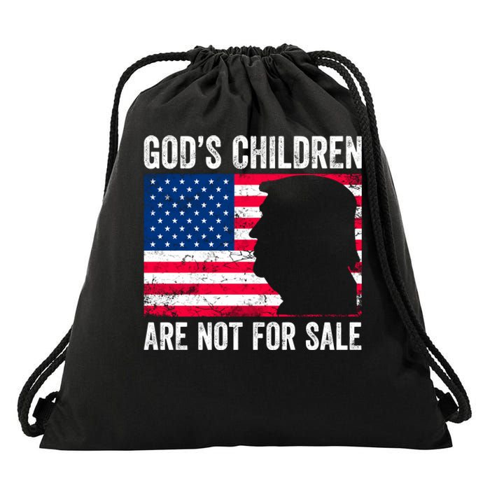 Gods Children Are Not For Sale Trump. Drawstring Bag