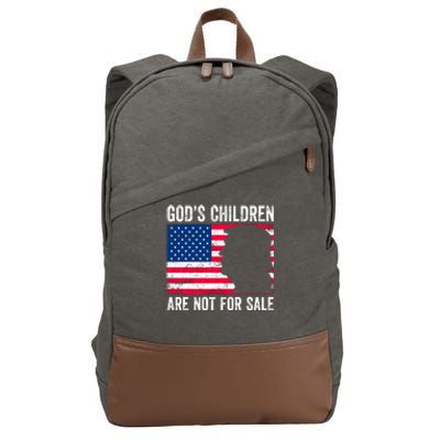 Gods Children Are Not For Sale Trump. Cotton Canvas Backpack