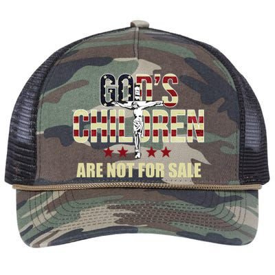 Gods Children Are Not For Sale Cross Usa Retro Rope Trucker Hat Cap