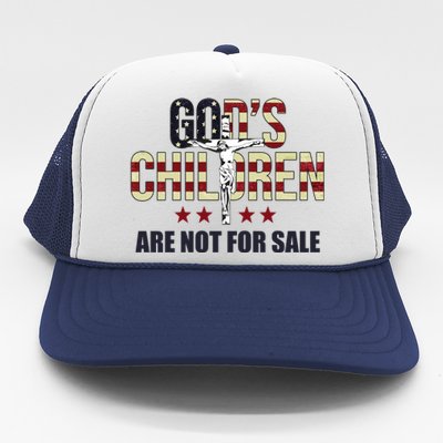 Gods Children Are Not For Sale Cross Usa Trucker Hat