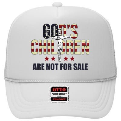 Gods Children Are Not For Sale Cross Usa High Crown Mesh Back Trucker Hat