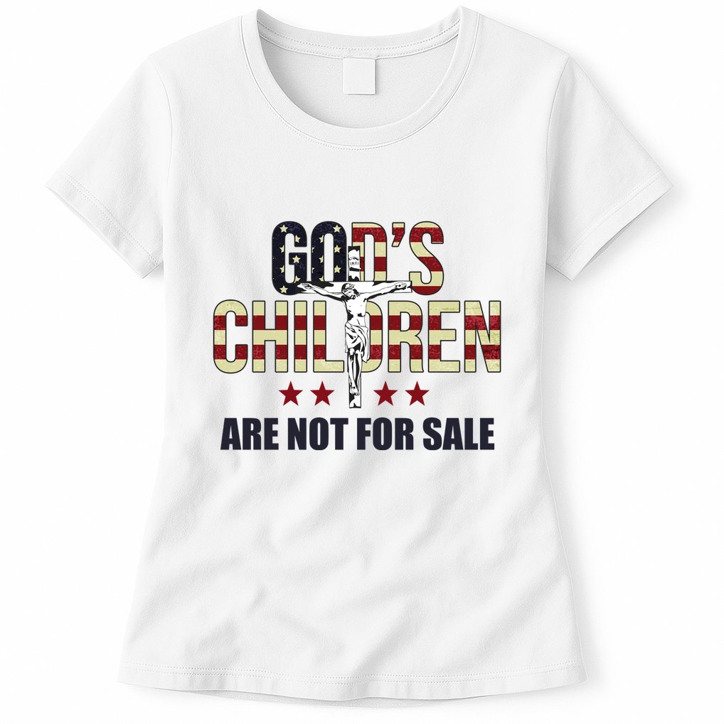 Gods Children Are Not For Sale Cross Usa Womens T-Shirt