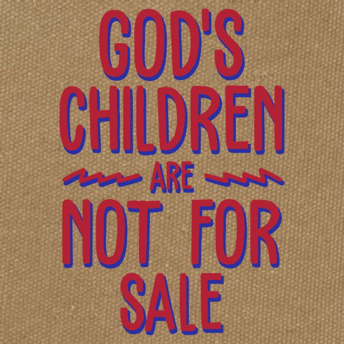 Gods Children Are Not For Sale Awareness Cotton Canvas Backpack