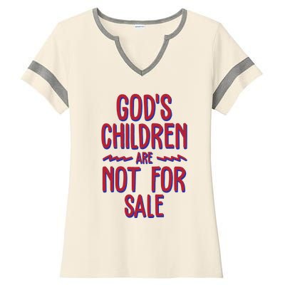 Gods Children Are Not For Sale Awareness Ladies Halftime Notch Neck Tee