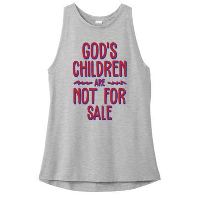 Gods Children Are Not For Sale Awareness Ladies PosiCharge Tri-Blend Wicking Tank