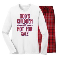 Gods Children Are Not For Sale Awareness Women's Long Sleeve Flannel Pajama Set 