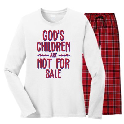 Gods Children Are Not For Sale Awareness Women's Long Sleeve Flannel Pajama Set 