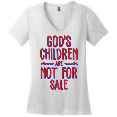 Gods Children Are Not For Sale Awareness Women's V-Neck T-Shirt