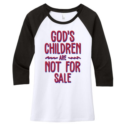 Gods Children Are Not For Sale Awareness Women's Tri-Blend 3/4-Sleeve Raglan Shirt