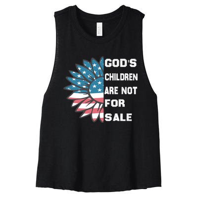 Gods Children Are Not For Sale Funny Quotes  Protect Our Children Women's Racerback Cropped Tank