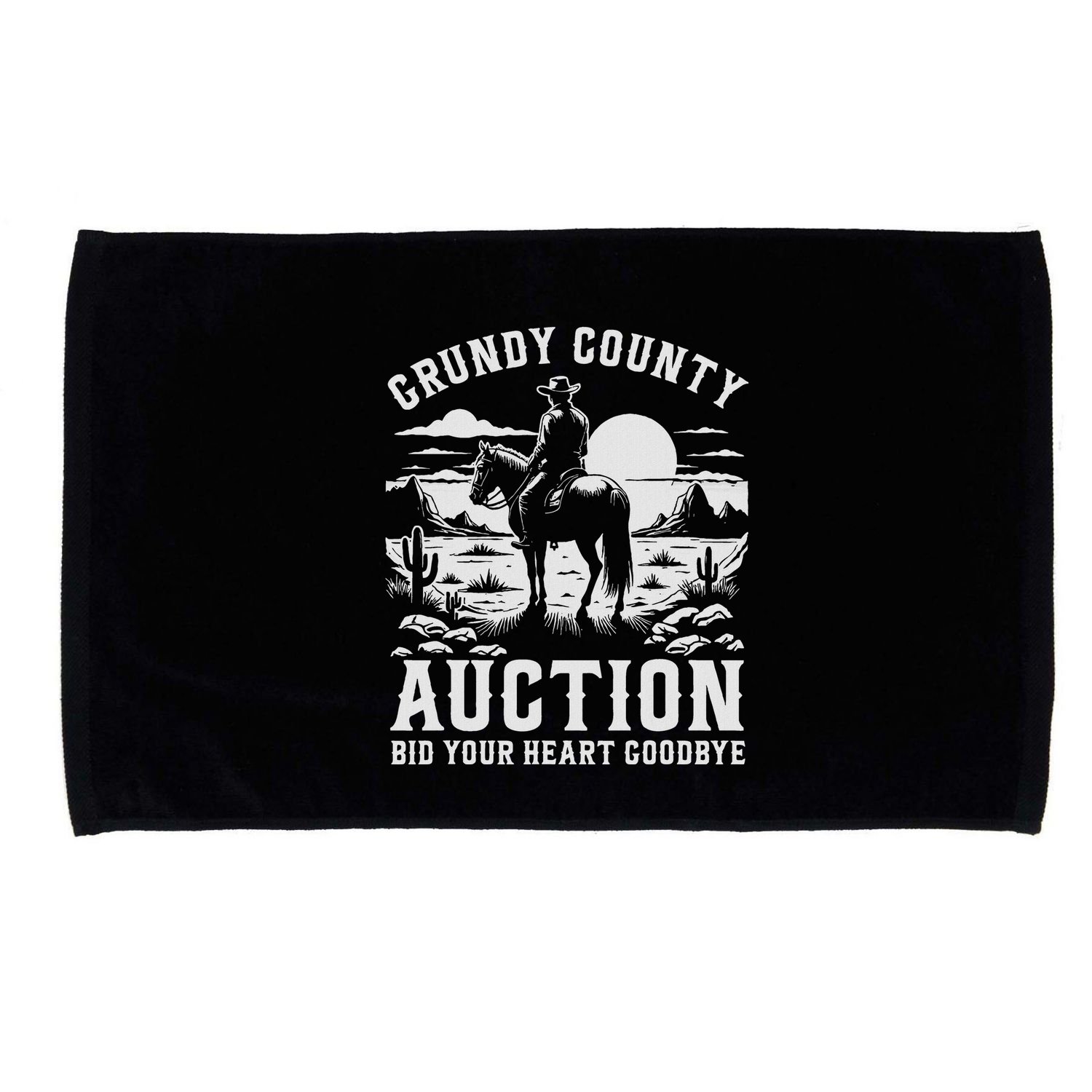 Grundy County Auction Bid Your Heart Goodbye Funny Cowboy Microfiber Hand Towel