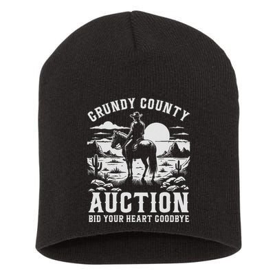 Grundy County Auction Bid Your Heart Goodbye Funny Cowboy Short Acrylic Beanie