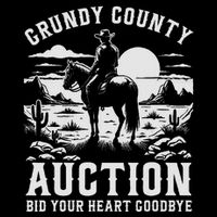 Grundy County Auction Bid Your Heart Goodbye Funny Cowboy Zip Tote Bag