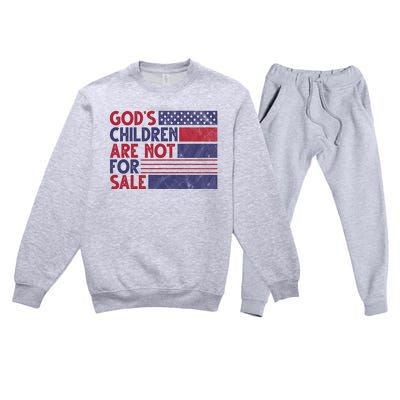 Gods Children Are Not For Sale USA Awareness Premium Crewneck Sweatsuit Set