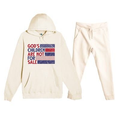 Gods Children Are Not For Sale USA Awareness Premium Hooded Sweatsuit Set