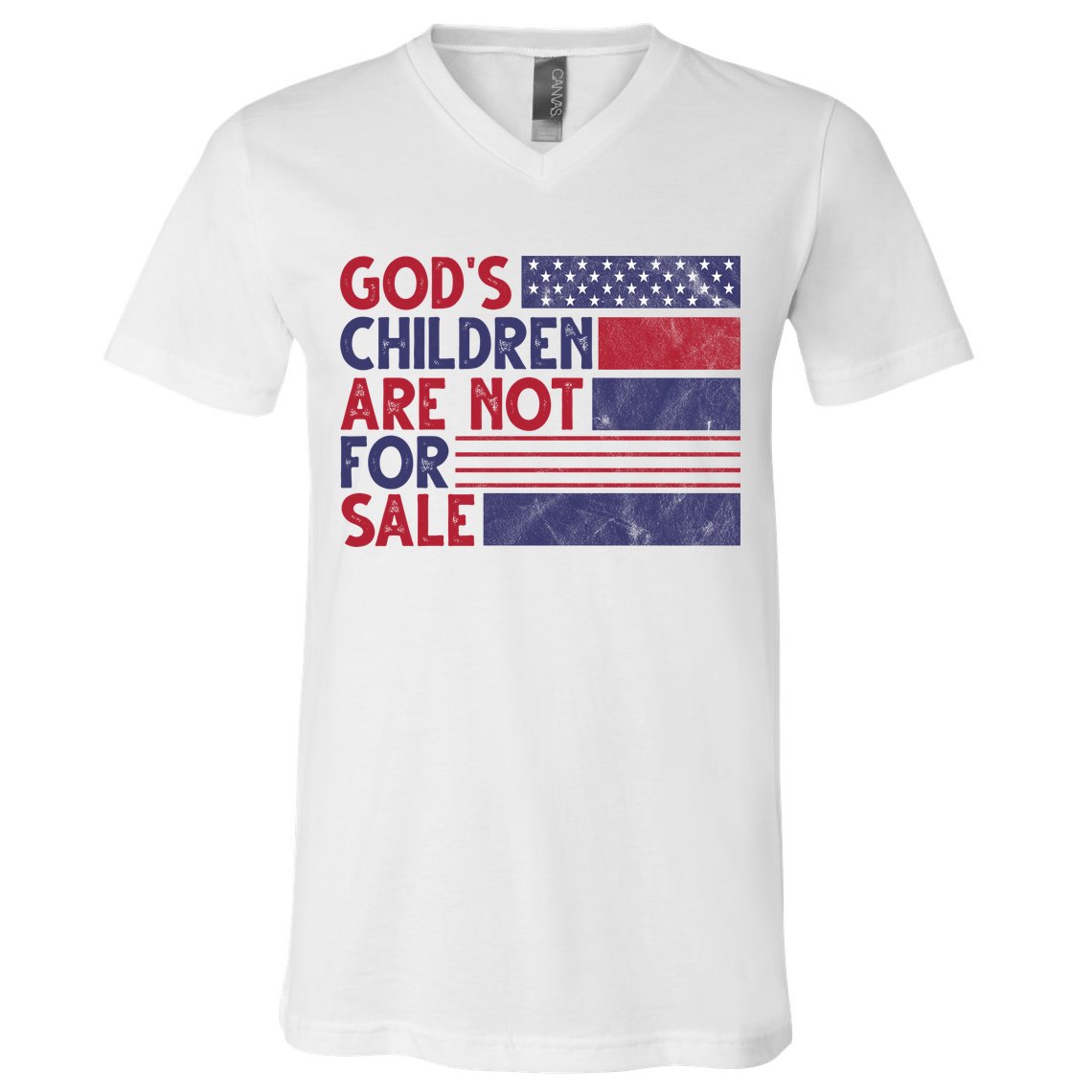 Gods Children Are Not For Sale USA Awareness V-Neck T-Shirt