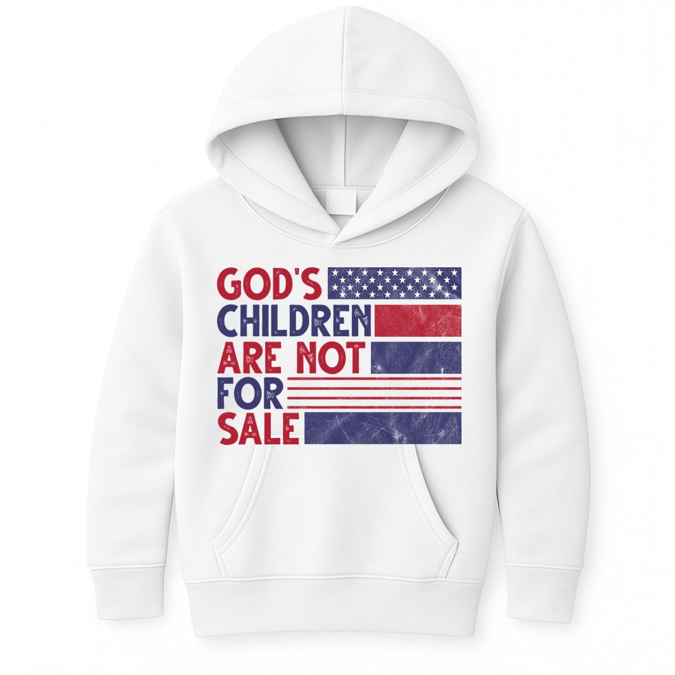 Gods Children Are Not For Sale USA Awareness Kids Hoodie