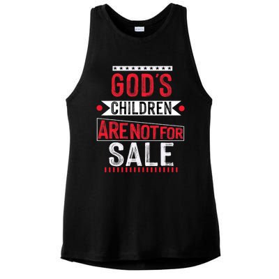 Gods Children Are Not For Sale  End Human Trafficking Save The Children Ladies PosiCharge Tri-Blend Wicking Tank