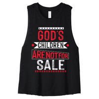 Gods Children Are Not For Sale  End Human Trafficking Save The Children Women's Racerback Cropped Tank