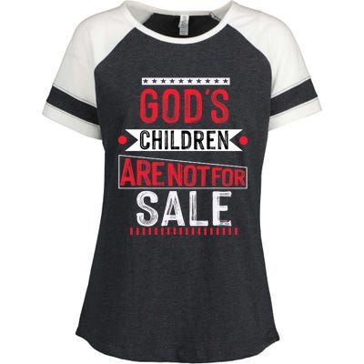 Gods Children Are Not For Sale  End Human Trafficking Save The Children Enza Ladies Jersey Colorblock Tee