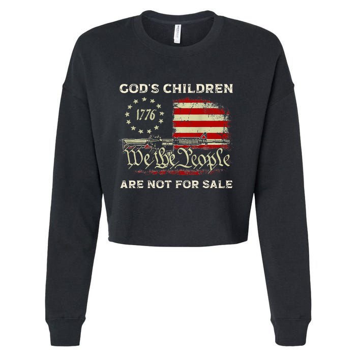 GodS Children Are Not For Sale Embracing Sound Of Freedom Cropped Pullover Crew
