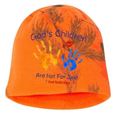 Gods Children Are Not For Sale Hand Prints Kati - Camo Knit Beanie