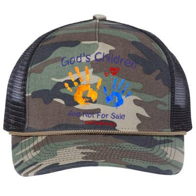 Gods Children Are Not For Sale Hand Prints Retro Rope Trucker Hat Cap