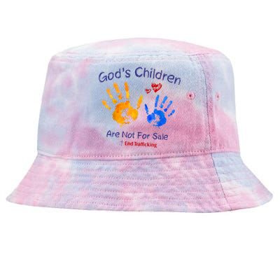 Gods Children Are Not For Sale Hand Prints Tie-Dyed Bucket Hat