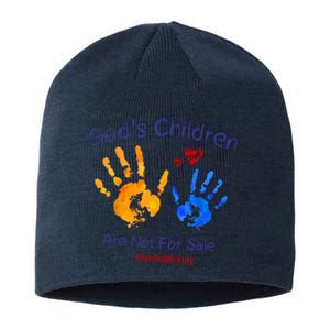 Gods Children Are Not For Sale Hand Prints Sustainable Beanie