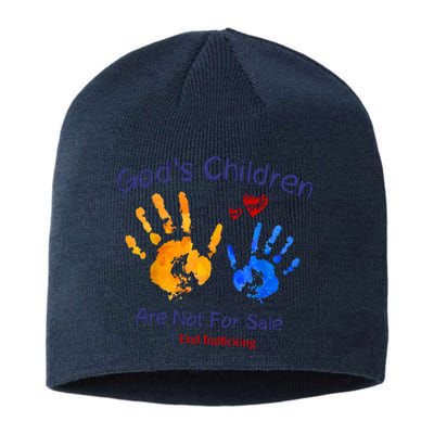 Gods Children Are Not For Sale Hand Prints Sustainable Beanie