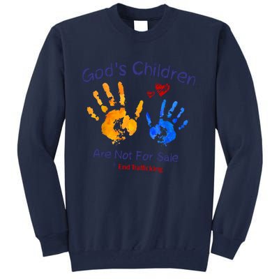 Gods Children Are Not For Sale Hand Prints Tall Sweatshirt