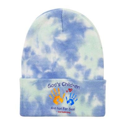 Gods Children Are Not For Sale Hand Prints Tie Dye 12in Knit Beanie