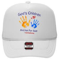 Gods Children Are Not For Sale Hand Prints High Crown Mesh Back Trucker Hat