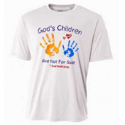 Gods Children Are Not For Sale Hand Prints Cooling Performance Crew T-Shirt