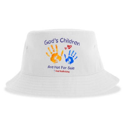 Gods Children Are Not For Sale Hand Prints Sustainable Bucket Hat